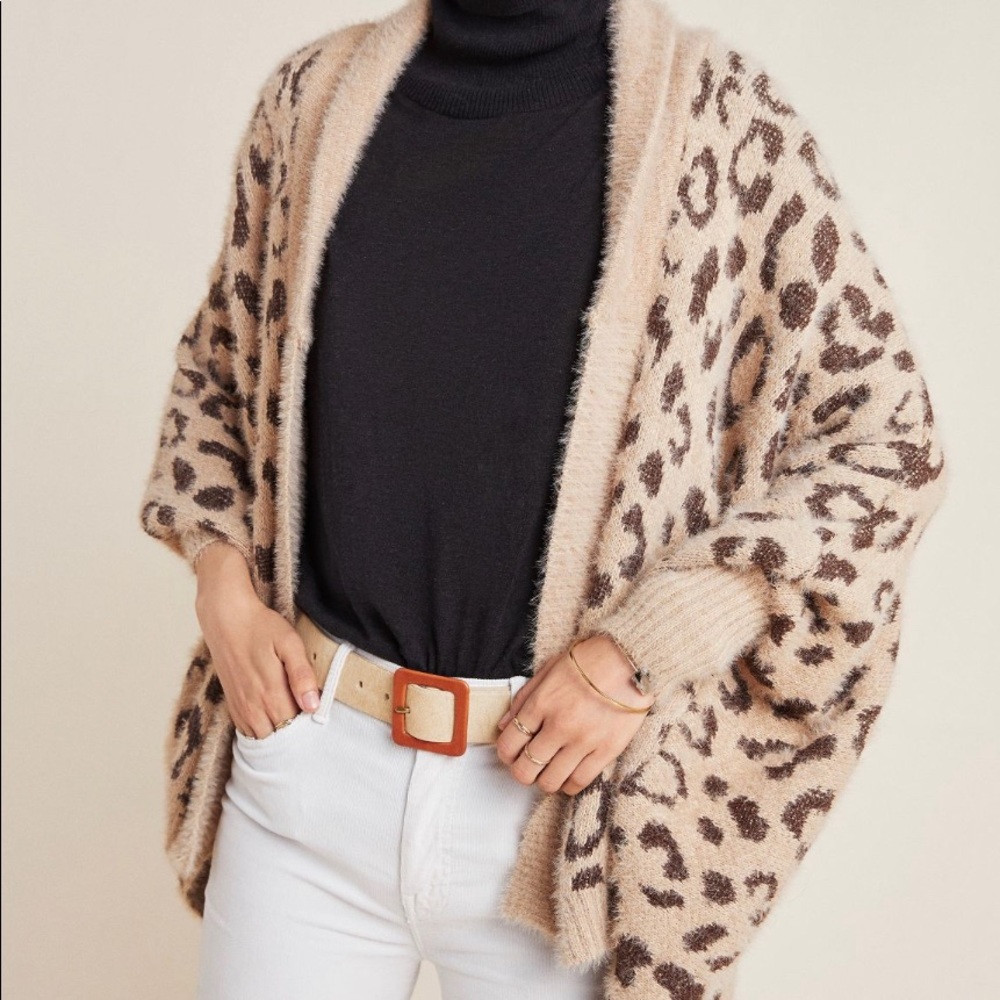 Louise leopard wrap leopard cardigan open front sweater